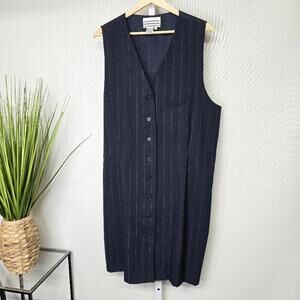 Vintage Westbound Women's Pinstripe Button-Up‎ Vest XL